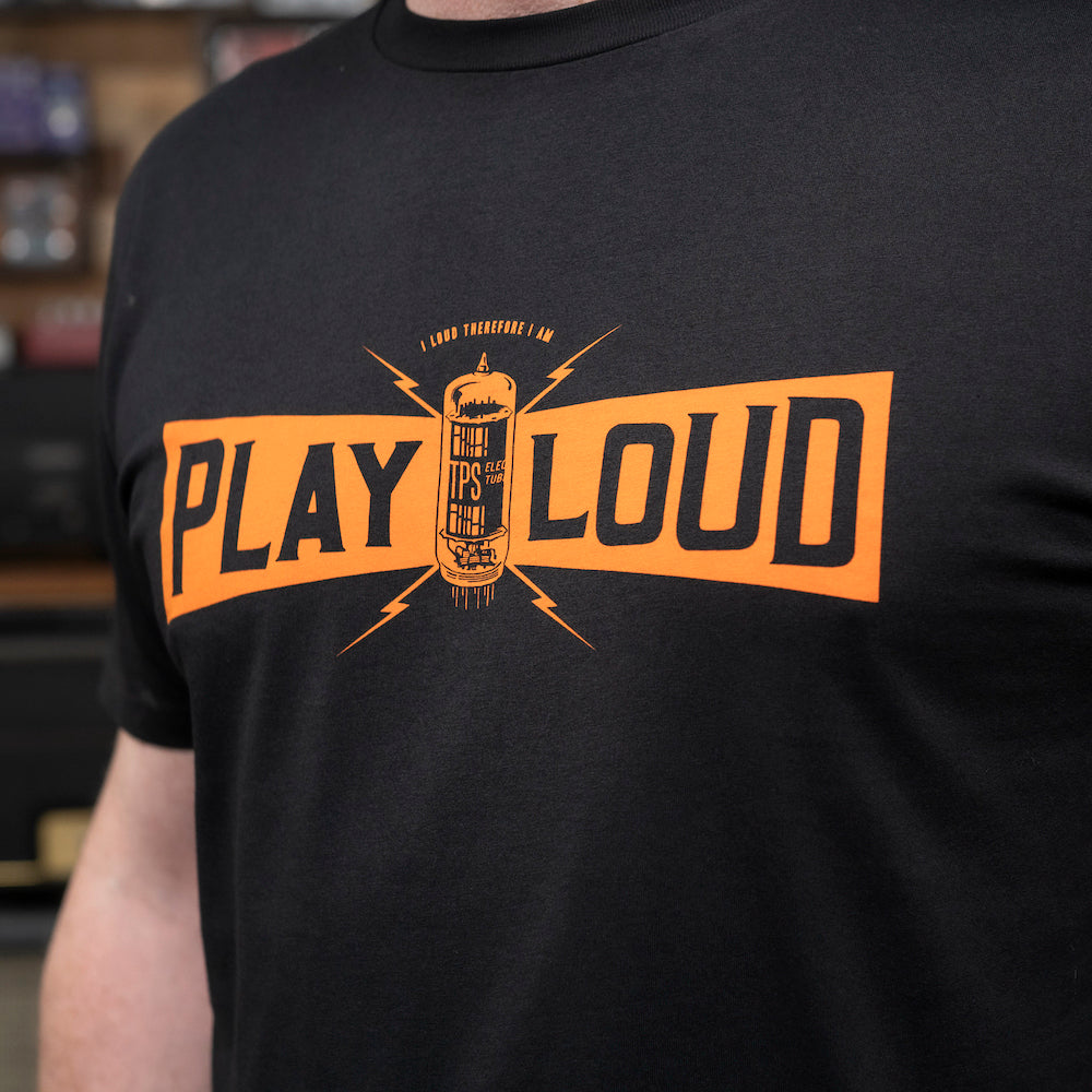 Play Loud Banner T-Shirt - Black /Orange