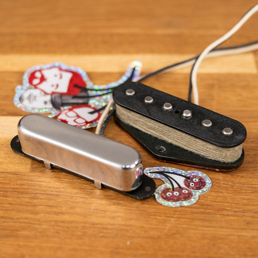 Red Telecaster Pickup Set and Cherry Stickers, That Pedal Show and Montys Guitars.