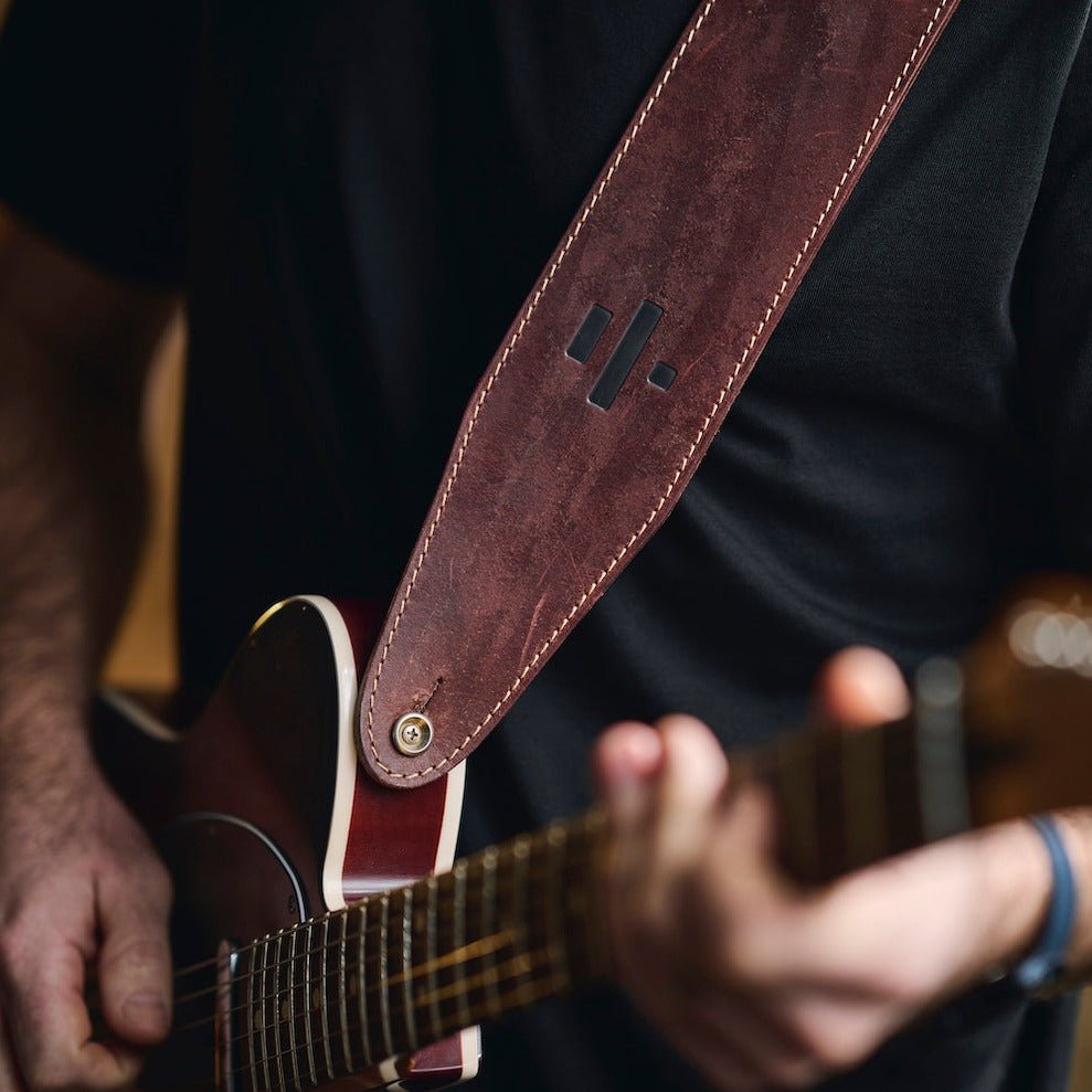 Effected Leather Guitar Strap 3"